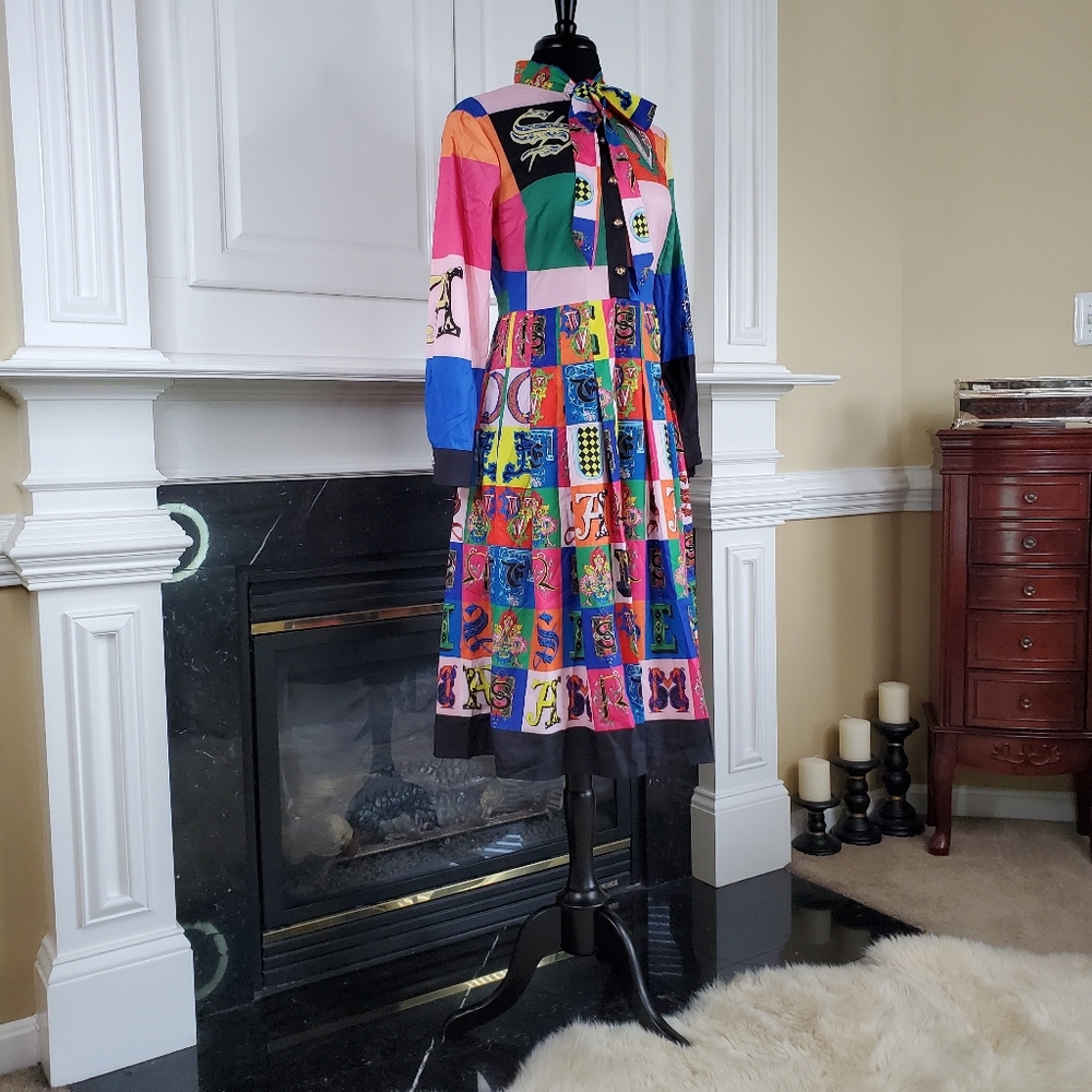 Print Novelty Art Deco Dress - image 2